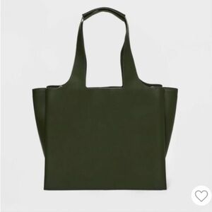 Green faux Leather Tote Bag